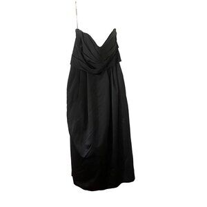 David's Bridal Women's Black Strapless Ruched Bodice Wedding Dress - 18